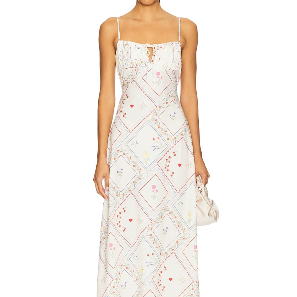 WeWoreWhat Ivory Floral-Print Maxi Slip Dress